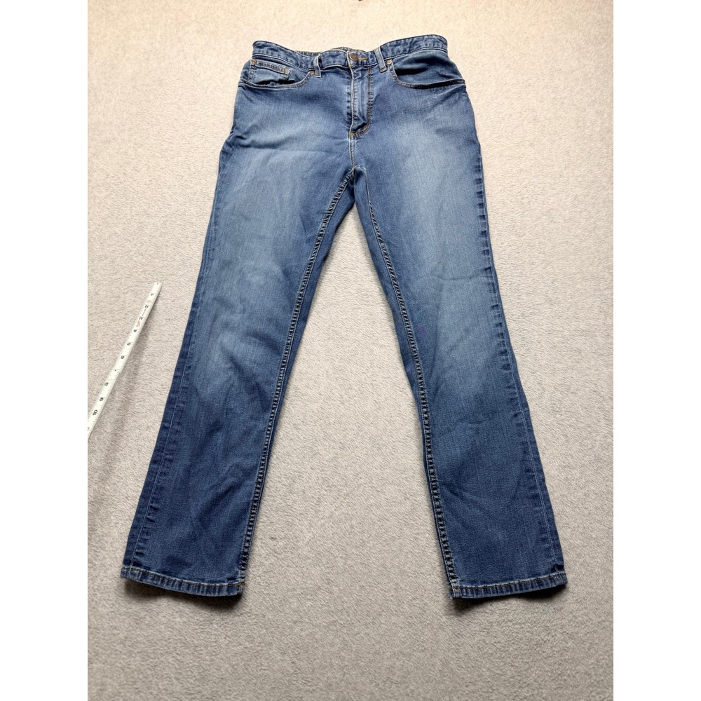 Johnston & Murphy Mens Blue Straight Leg Jeans 32W x 30L Stretch Denim